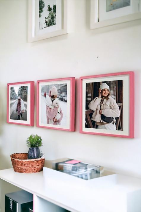 Sök Tak 3'lü Pembe Kare Çerçeve