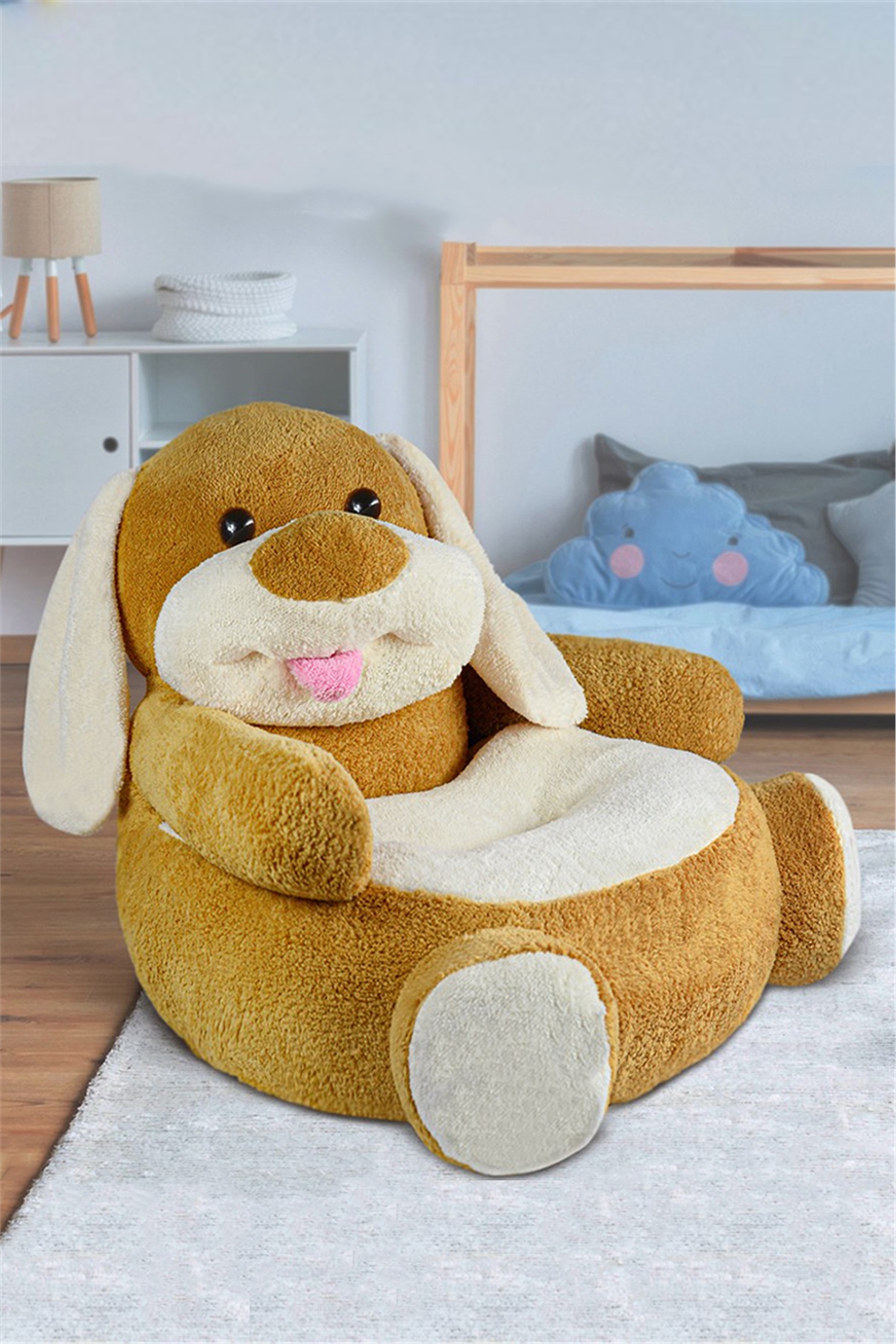 Peluş Köpek Figürlü Bebek Çocuk Koltuğu