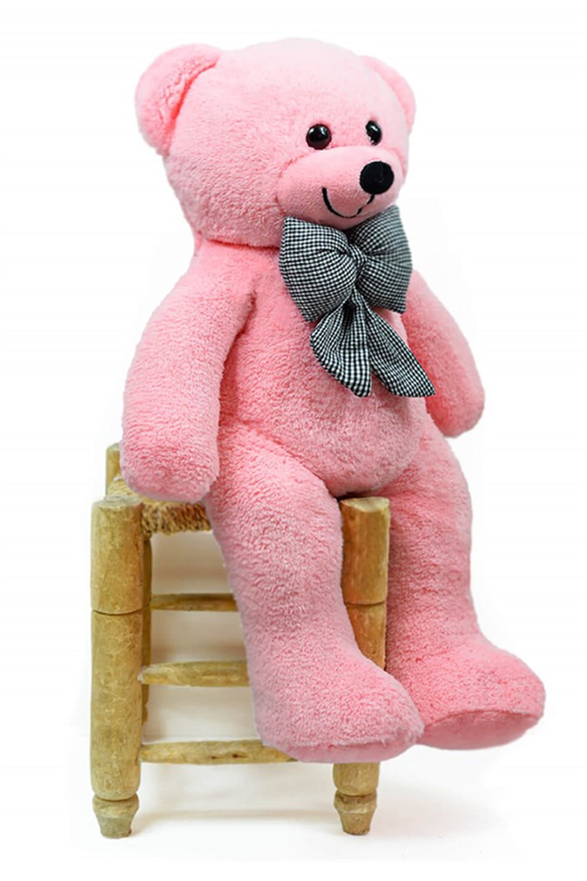 80 cm Papyonlu Pembe Peluş Ayıcık